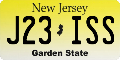 NJ license plate J23ISS