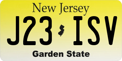 NJ license plate J23ISV