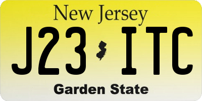 NJ license plate J23ITC