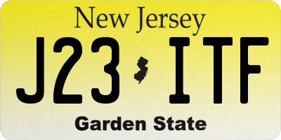 NJ license plate J23ITF