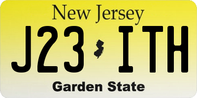 NJ license plate J23ITH
