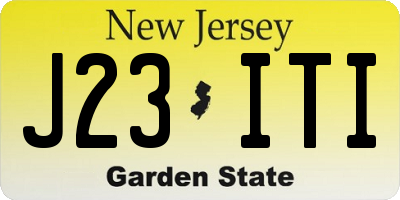 NJ license plate J23ITI