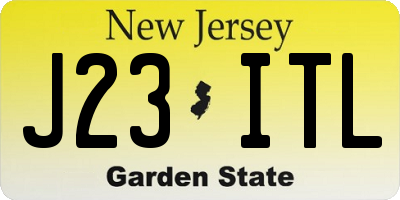 NJ license plate J23ITL
