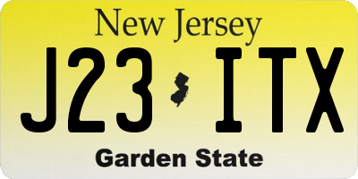 NJ license plate J23ITX