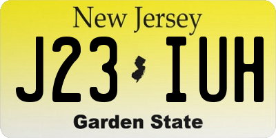 NJ license plate J23IUH