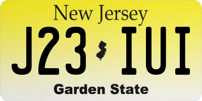 NJ license plate J23IUI