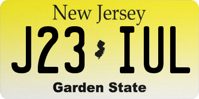 NJ license plate J23IUL