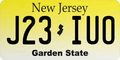NJ license plate J23IUO