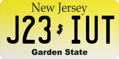NJ license plate J23IUT