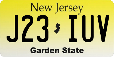 NJ license plate J23IUV