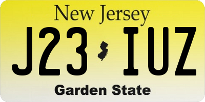 NJ license plate J23IUZ
