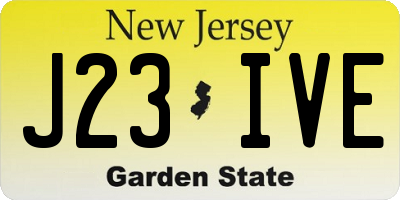 NJ license plate J23IVE