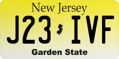 NJ license plate J23IVF