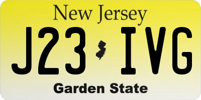 NJ license plate J23IVG