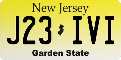 NJ license plate J23IVI