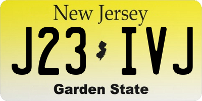 NJ license plate J23IVJ