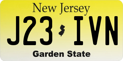 NJ license plate J23IVN