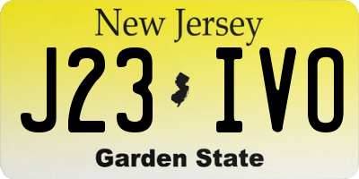 NJ license plate J23IVO