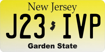 NJ license plate J23IVP
