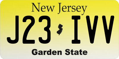NJ license plate J23IVV