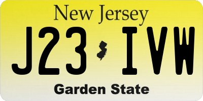 NJ license plate J23IVW