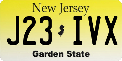 NJ license plate J23IVX