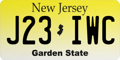 NJ license plate J23IWC