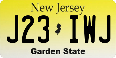 NJ license plate J23IWJ