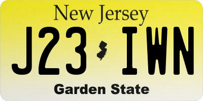 NJ license plate J23IWN