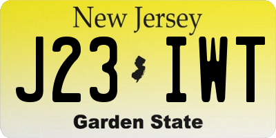 NJ license plate J23IWT