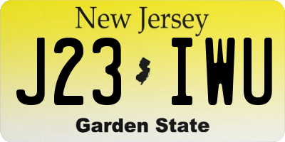 NJ license plate J23IWU