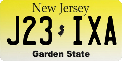 NJ license plate J23IXA