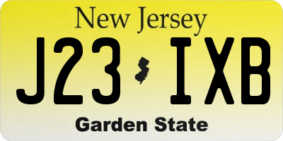 NJ license plate J23IXB