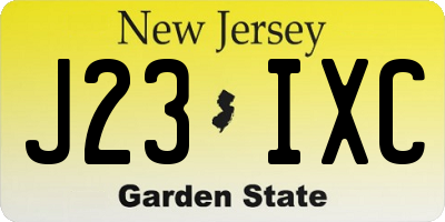 NJ license plate J23IXC