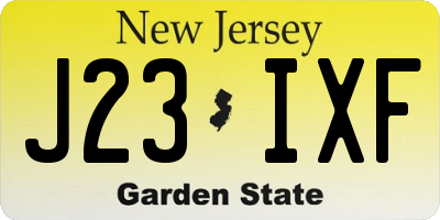 NJ license plate J23IXF
