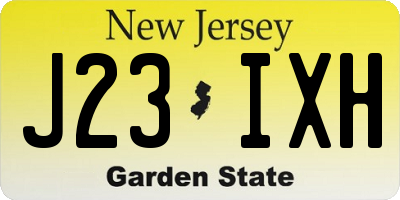 NJ license plate J23IXH