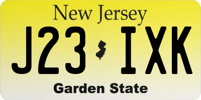NJ license plate J23IXK