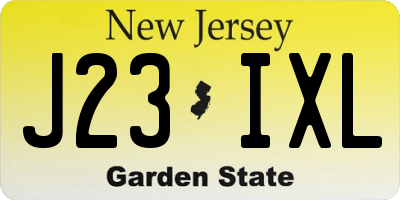 NJ license plate J23IXL