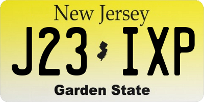 NJ license plate J23IXP