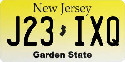 NJ license plate J23IXQ