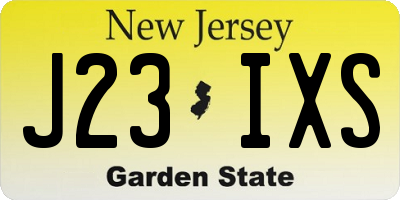 NJ license plate J23IXS