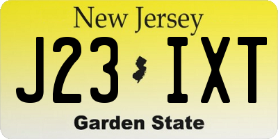 NJ license plate J23IXT