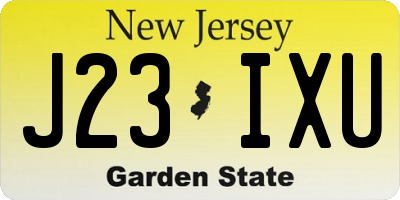NJ license plate J23IXU