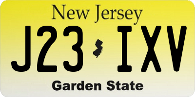 NJ license plate J23IXV