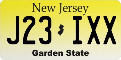 NJ license plate J23IXX