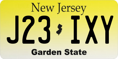 NJ license plate J23IXY