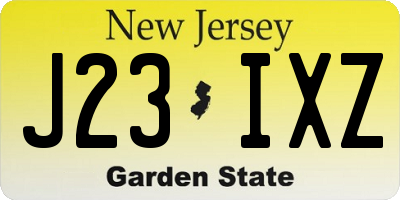 NJ license plate J23IXZ