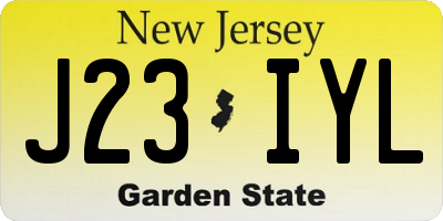 NJ license plate J23IYL