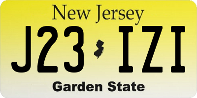 NJ license plate J23IZI
