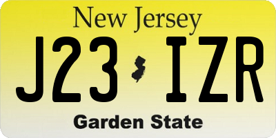 NJ license plate J23IZR